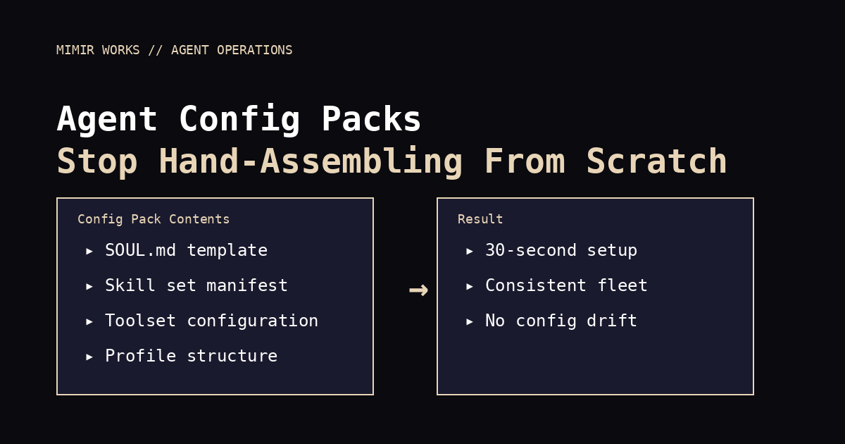 Agent Config Packs: Stop Hand-Assembling Every AI Agent From Scratch