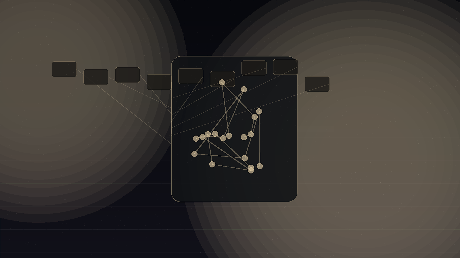 Persistent memory machine with index cards feeding a durable graph archive.