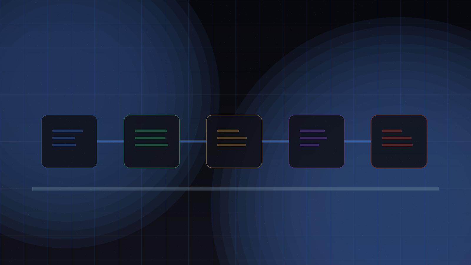 Factory-like workflow line moving tasks through review, execution, and shipping gates.