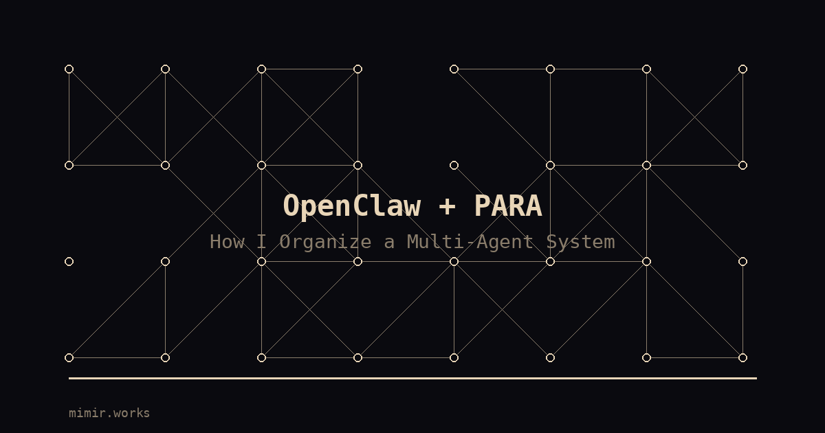 OpenClaw + PARA: How I Organize a Multi-Agent System Without Losing Track